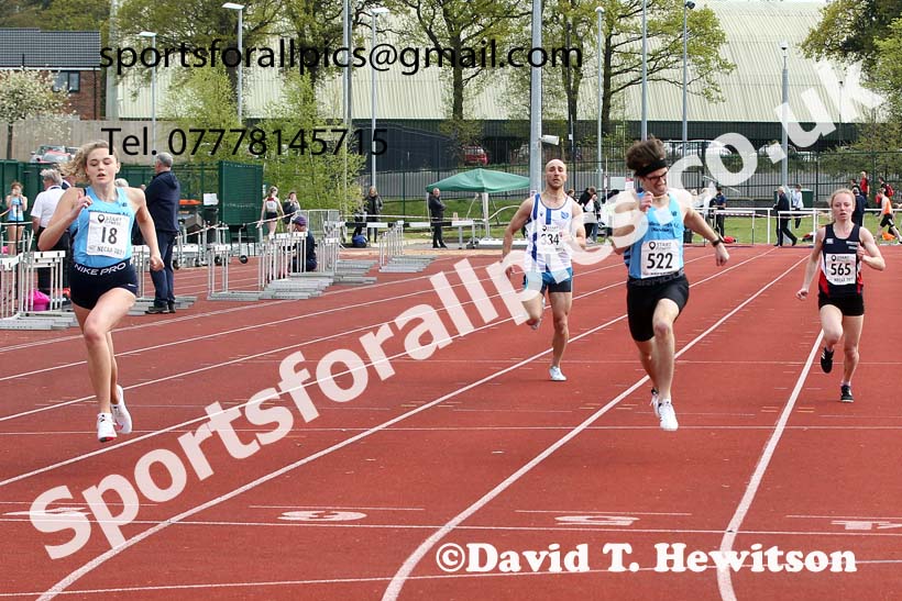 200 metres, 2021 NECAA Middlesbrough Open Meting, Sunday, May 9th. Photo: David T. Hewitson/Sports for All Pics